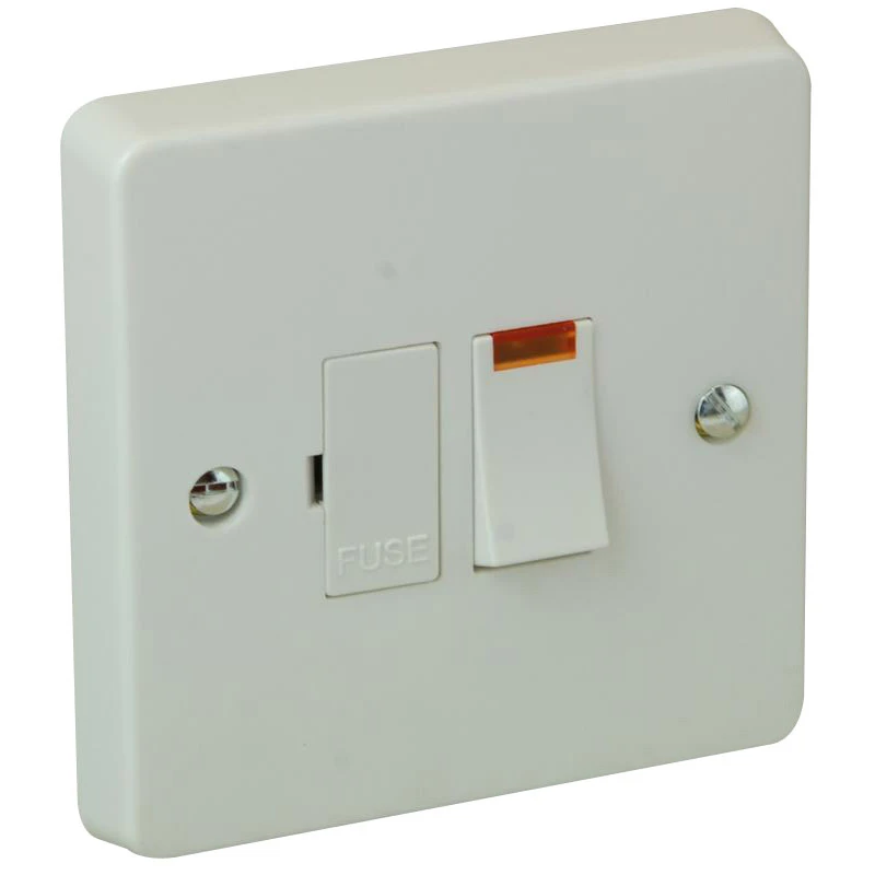 13A Double Pole Switched Fused Spur Connection Unit With Neon Printed 'Boiler' - Image 2