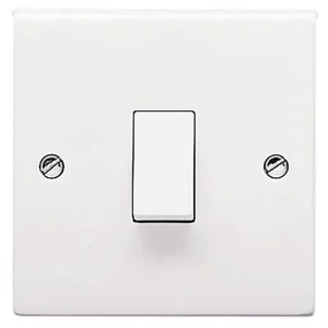 Plate Switch 1 Gang 1 Way 10A White