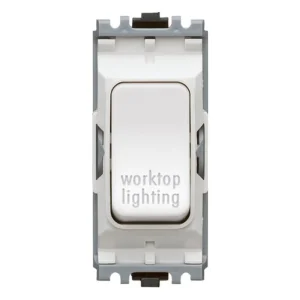 Grid Switch 1 Way DP Worktop Light 20A White