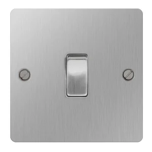 Plate Switch 1 Gang 2 Way 10A Stainless Steel Brushed
