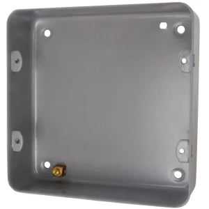 Rockergrid 6/8-Gang Surface/Flush Mount Back Box with Knockouts 133 x 133 x 40mm Birch Grey