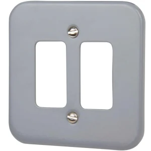 Rockergrid Frontplate 2 Gang Surface Birch Grey