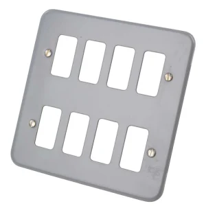 Rockergrid Frontplate 8 Gang Surface Birch Grey