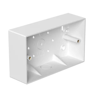 White PVC-U 44mm 2 Gang Box 44mm Universal Knockout Square Corners