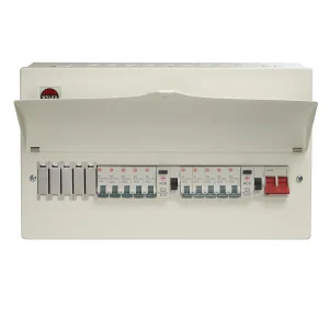 Wylex 15 Way High Integrity Consumer Unit 100A Main Switch, 80A 30mA RCDs, Flexible Configuration with 10 MCBs
