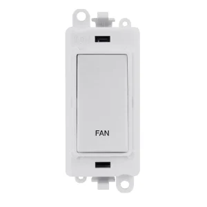 Click Gridpro Switch DP Module - White Insert 20AX White Printed Fan
