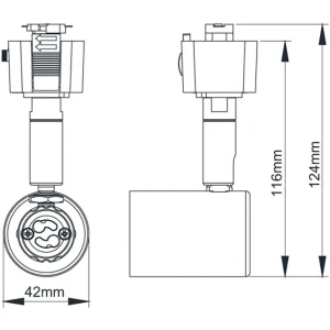KSR Spotlight Pro 1 GU10 Track Black