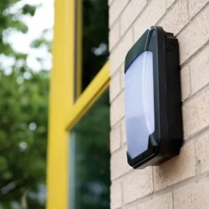 KSR Bulkhead LED Wall Pack Slimline P/Cell Changeable Colour Temperature 15W Black