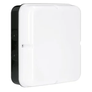 Aurora Bulkhead Square Integrated LED Emergency 18W 240V Black 4000K IP65