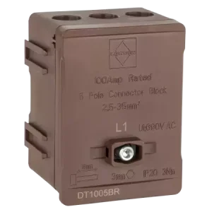 Distribution Terminal 100A 5 Way Brown