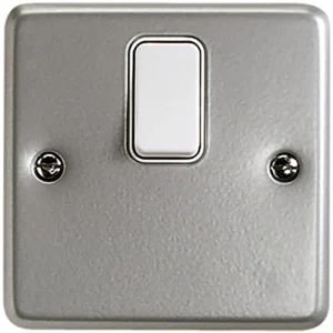 Switch Double Pole Surface 20A Aluminium