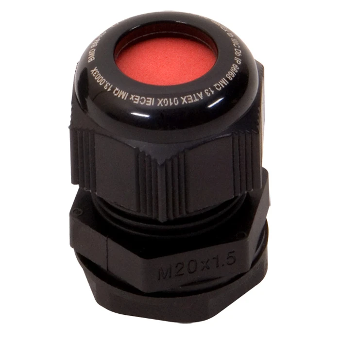 Dome Top Cable Gland IP68 C/W Locknut M50 Black 30-38mm Diameter