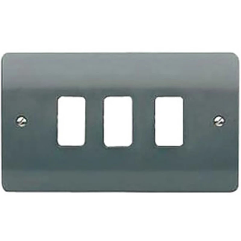 MK Grid Front Plate 3 Module 86 x 146mm Graphite - Image 2