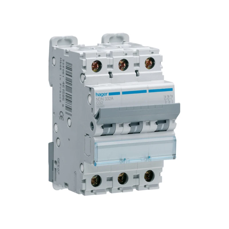 Hager MCB Triple Pole Type D 32A 10kA 3 Module - Image 2