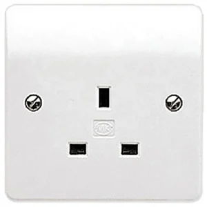 MK Socket 1 Gang Unswitched Flush 13A White