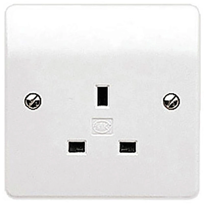 MK Socket 1 Gang Unswitched Flush 13A White