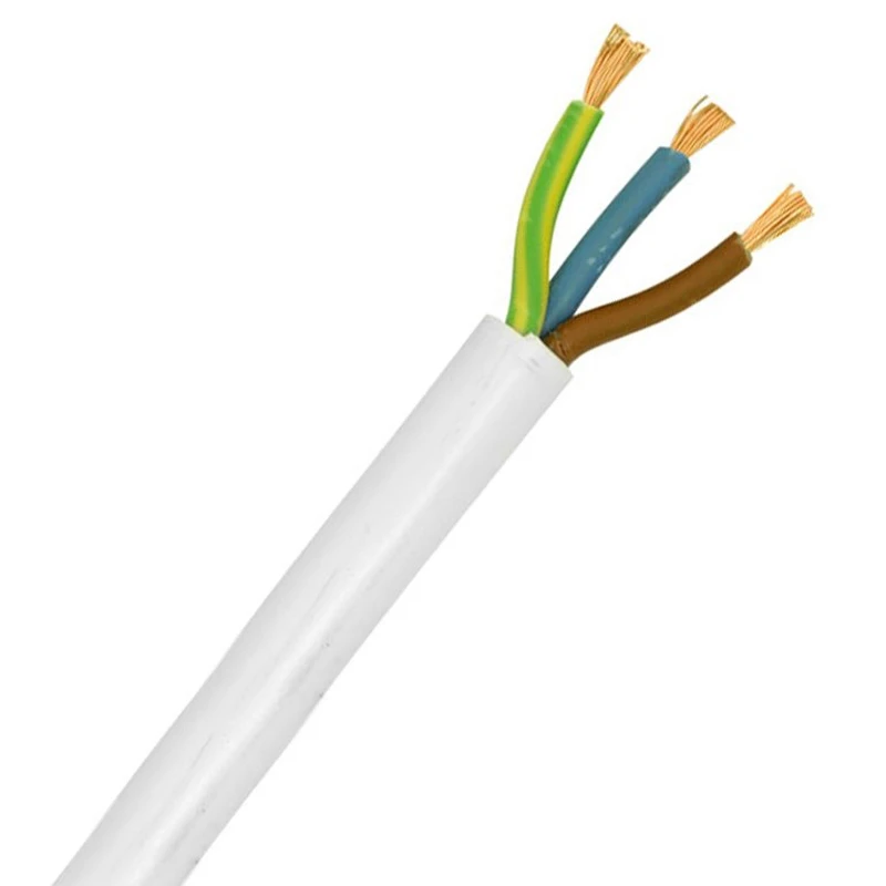 Cable 3 Core Circular Flex PVC/PVC 100m Reel (Price Per Mtr) 2.5mm White