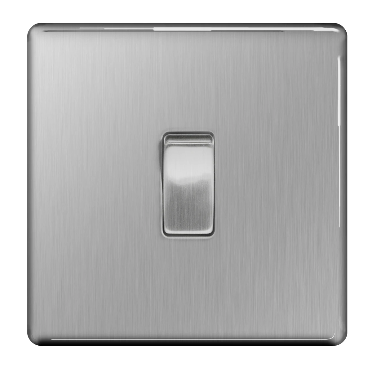Plate Switch 1 Gang 2 Way 10A Stainless Steel Brushed - Image 2