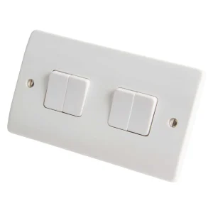 MK Logic Plus K4874WHI Plate Switch 4 Gang 2 Way White