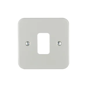 Ultimate Metal Clad Front Plate 1-Gang Steel 88 x 12 x 88mm Grey
