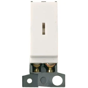 Click MD003PW MiniGrid 1-Gang 2-Way Key Switch Module 10AX Polar White