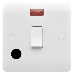Verve HM2043 20A 1 Gang Double Pole Switch White + Neon + Flex Outlet