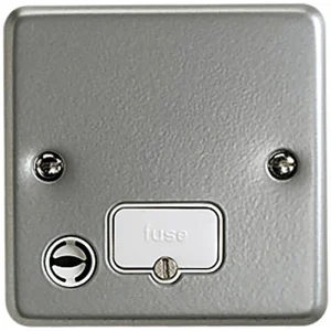Connection Unit Unswitched Fused Spur Flex Outlet 13A Aluminium Surface