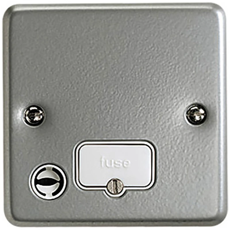 Connection Unit Unswitched Fused Spur Flex Outlet 13A Aluminium Surface - Image 2