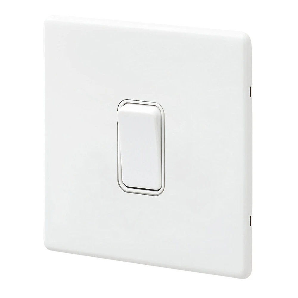 MK Plate Switch 1 Gang 2 Way SP 20A White White Inserts