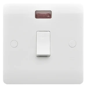 Verve HM2041 20A 1 Gang Double Pole Switch White & Red Neon