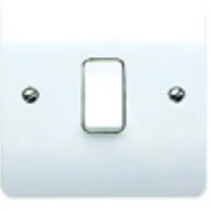 MK 1 Gang 2 Way Single Pole 20A White Plate Switch