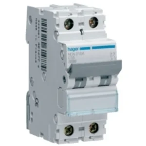 Hager MCB Double Pole Type C 63A 10kA 2 Module