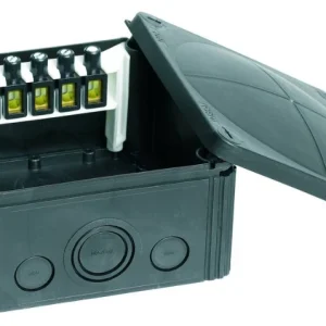 140 x 140 x 82mm IP67 Black Polypropylene Junction Box