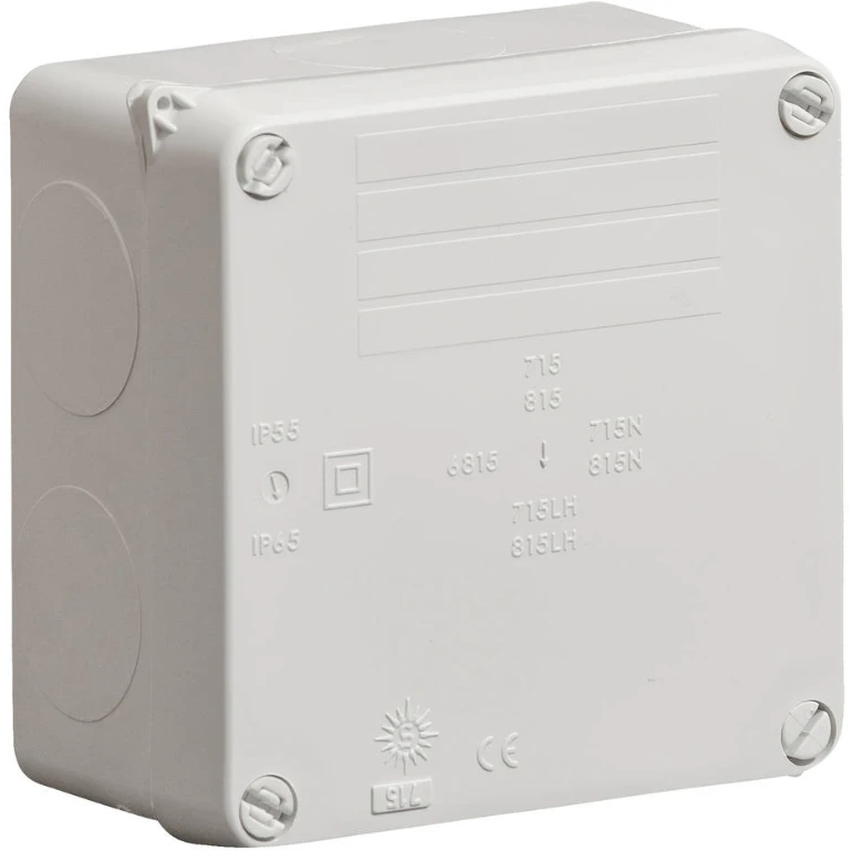 Junction Box WIB 1 Smooth Sided Enclosure 110 x 110 x 60mm Grey IP65
