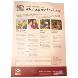 A2 Health and Safety Rigid PVC Law Poster