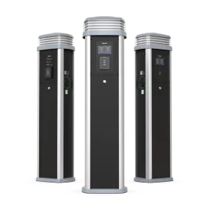 Rolec EV Quantum EV Charger 22kW 2 x Type 2 Sockets Black with access door & LCD Screen