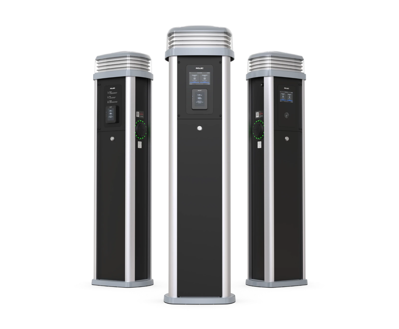 Rolec EV Quantum EV Charger 22kW 2 x Type 2 Sockets Black with access door & LCD Screen - Image 2