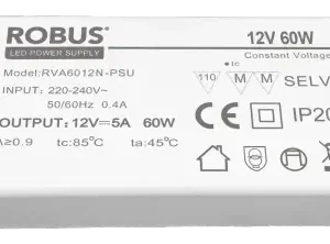 Vegas 60W 12V Ip20 Constant Voltage Driver Non Dimmable