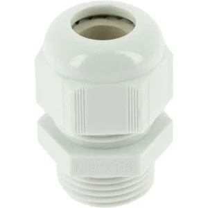 Bizline Plastic Cable Glands ISO/M 20D 6-12 mm IP68 White - 10 Pack