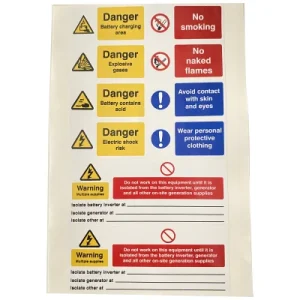 Self Adhesive Write on Vinyl Battery Solar Labels Sign