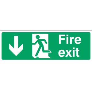 Fire Exit Arrow Down Sign