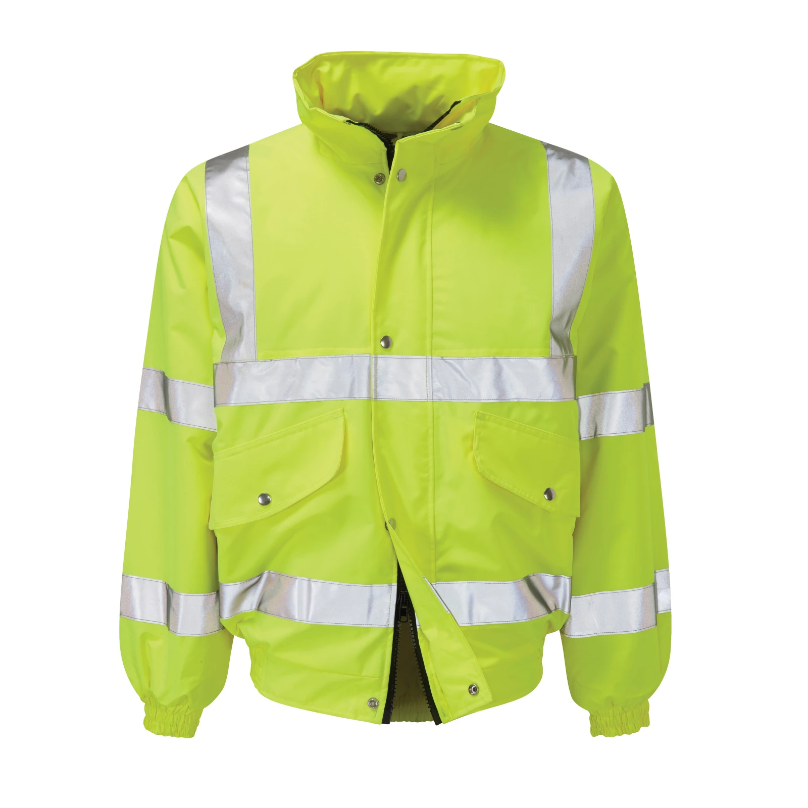 HI-Vis Heavy Duty Storm Collar Bomber Jacket XXXL Yellow - Image 2