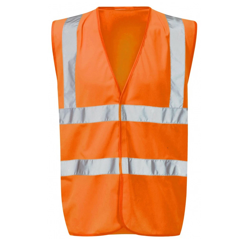 HI-Vis 2-Band & Brace Velcro Waistcoat XL Orange - Image 2