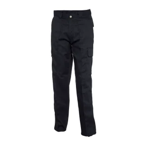 UC902 Polycotton Cargo Trouser Long Fit 32" Black