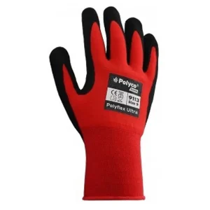 Gloves Polyflex Ultra Pu Nitrile Foam Palm Size 9 Red/Black