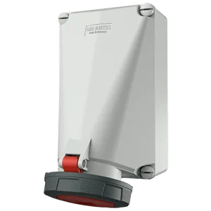 125A 400V 5 Pole 6 Hour Clock Position Wall Mounted Socket