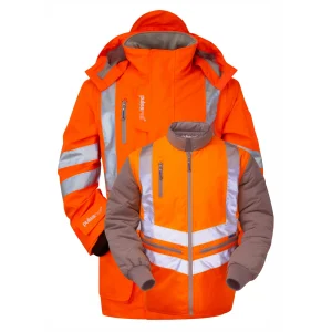 7-in-1 HI-Vis Sports Style Rail Spec Storm Coat Medium Orange