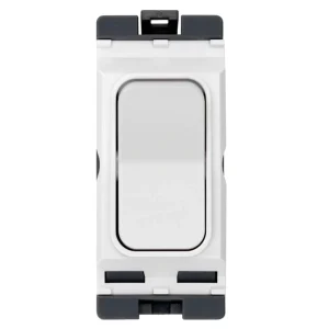 Hager Grid Switch 2 Way + Centre Off Retractive Module White White