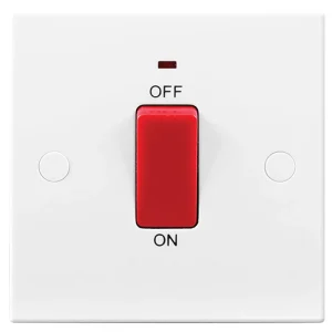 Control Switch Single Plate Neon DP 45A White