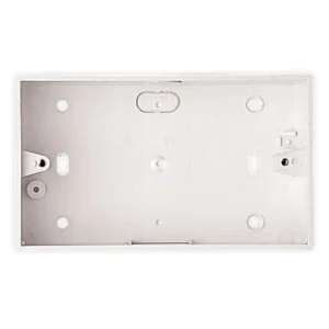 Box Switch & Socket Surface 2 Gang 32mm White PVC-U Square Corners